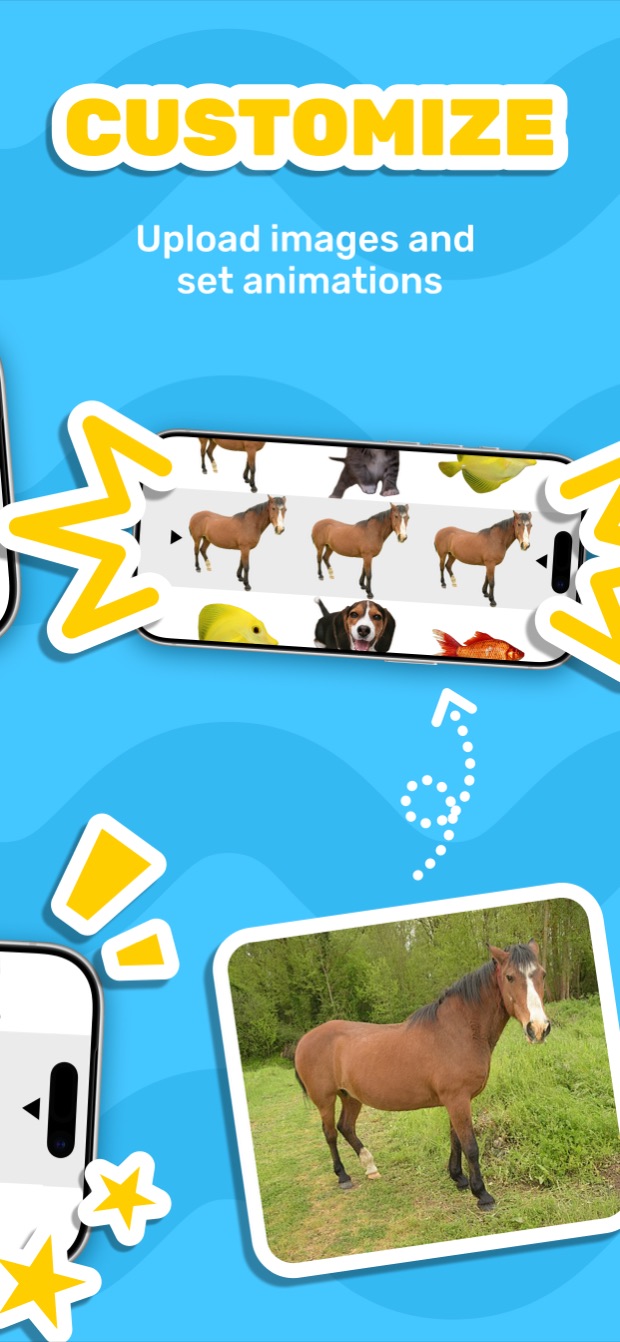 Add your own photos and pick win animations